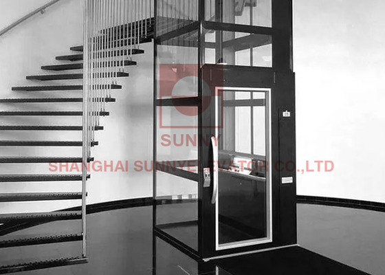 2-4 طوابق AC نوع محرك المصعد مصعد المنزل الداخلية / في الهواء الطلق أزياء بسيطة
