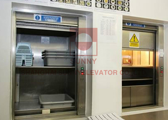 نوع النافذة مطعم Dumbwaiter Lift الفولاذ المقاوم للصدأ البضائع المصعد