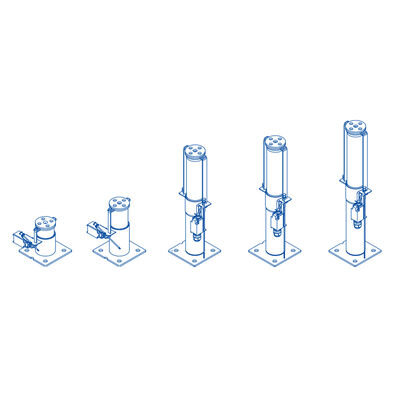 أجزاء مصعد الوصول ممتص صدمات الزيت للمصعد مع السرعة المقدرة ≤ 1.75 م/ث