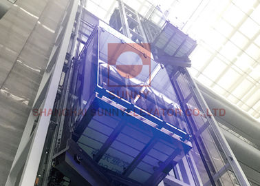 Stainless Steel Passenger Panoramic Elevator Mirror Etching Unique Design