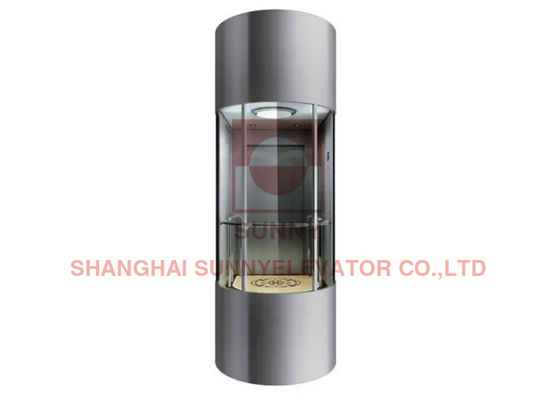 Vvvf Control PVC Flooring Panoramic Elevator مع غرفة الآلة